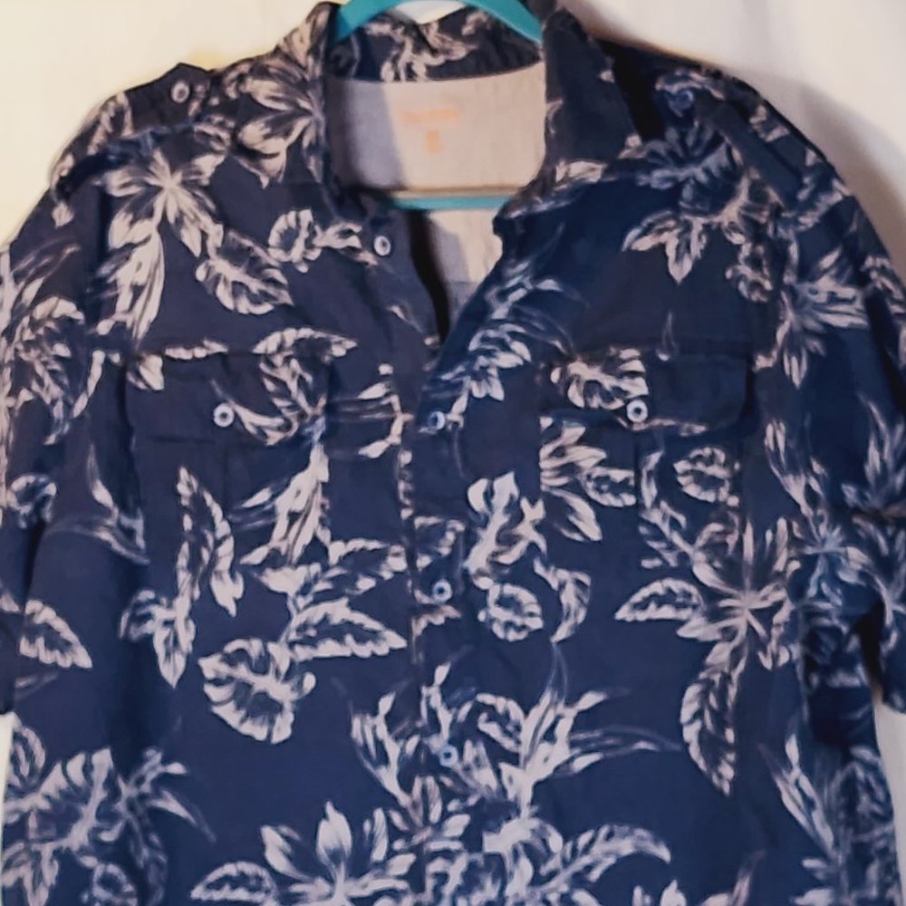Boulder Creek Trading Company Blue Short Sleeve Floral Print Shirt Size Big 2XL - Picture 2 of 16